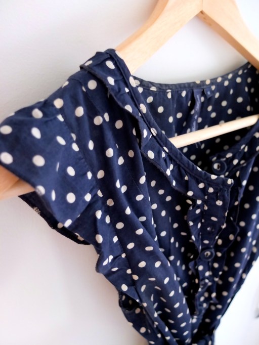 Blue & white poke dot dress