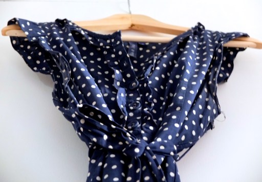 Blue & white polka dot dress