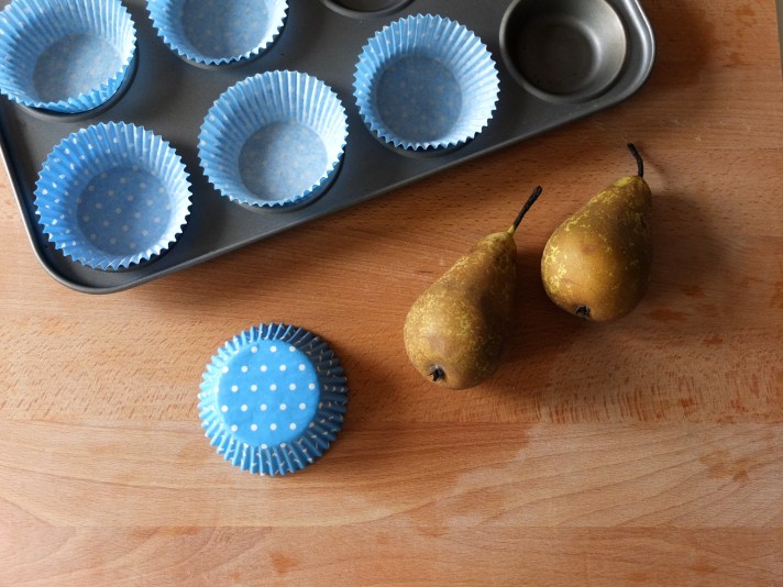 Upside down pear & almond cakes